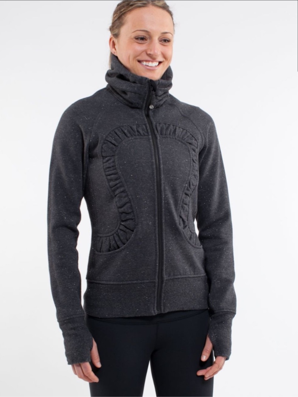 LULULEMON Heathered Gray Cuddled Up Jacket Size 8